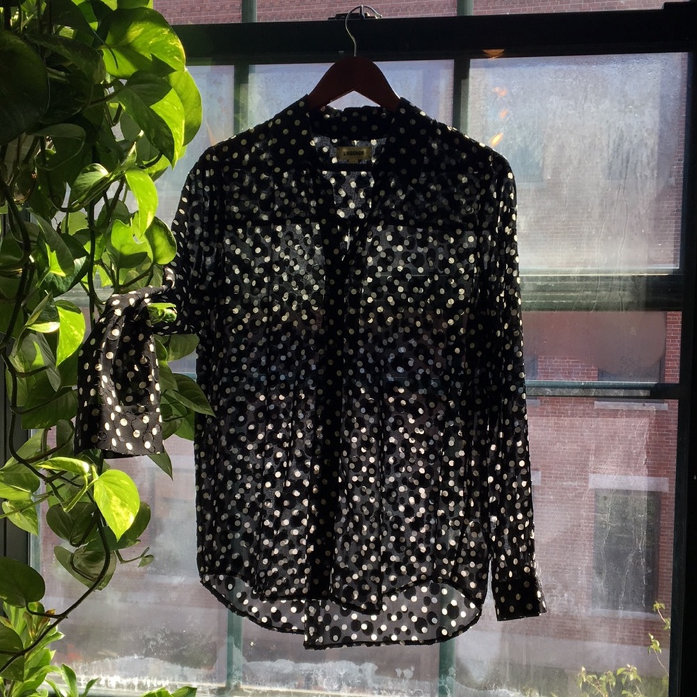 L’agence button down blouse. Sheer button down